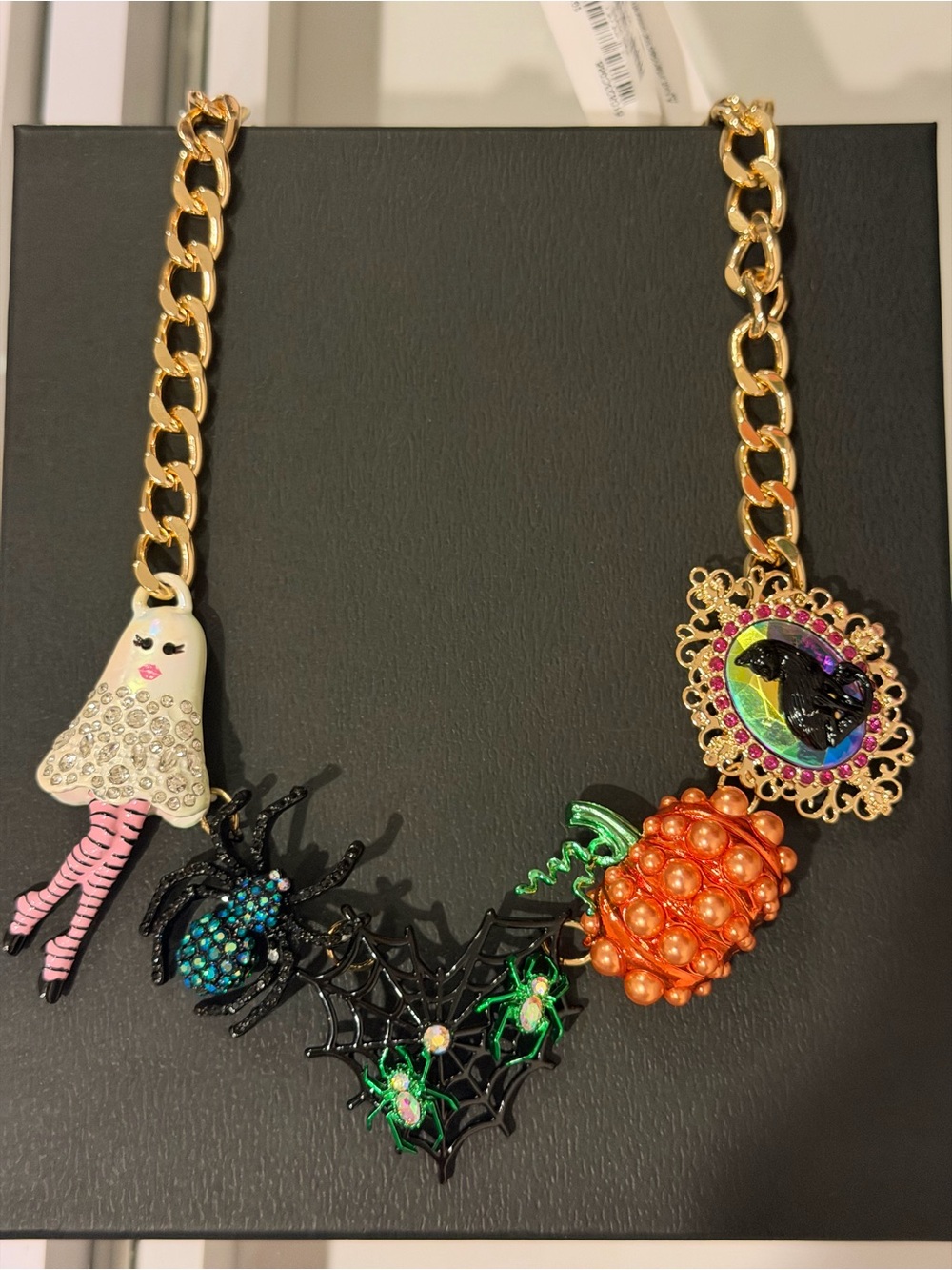 Betsey Johnson Halloween Collar Statement Necklace ghost girl Spider Cat Snake